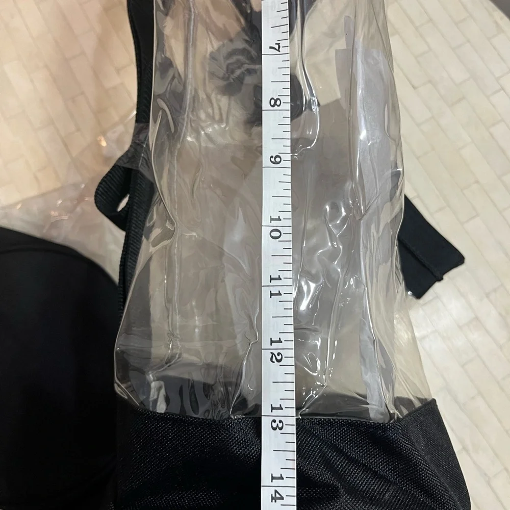 Set of 2 Clear Black Travel Tube Bucket Bags with Adjustable Strap - Picture 5 of 7